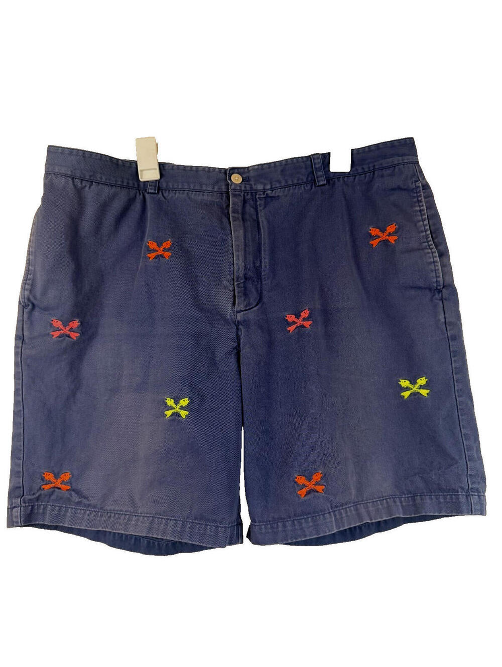 Vineyard Vines Shorts Mens Sz 42 Blue Breaker Embroidered Fish Bones Chino